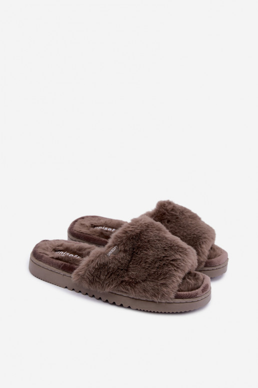 women's slippers with fur in gray Loraline