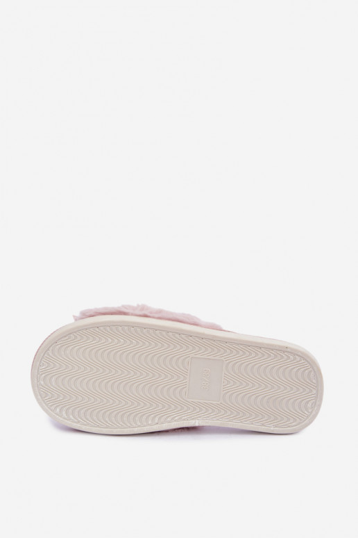 slippers with fur and bows in pink Fiamelle