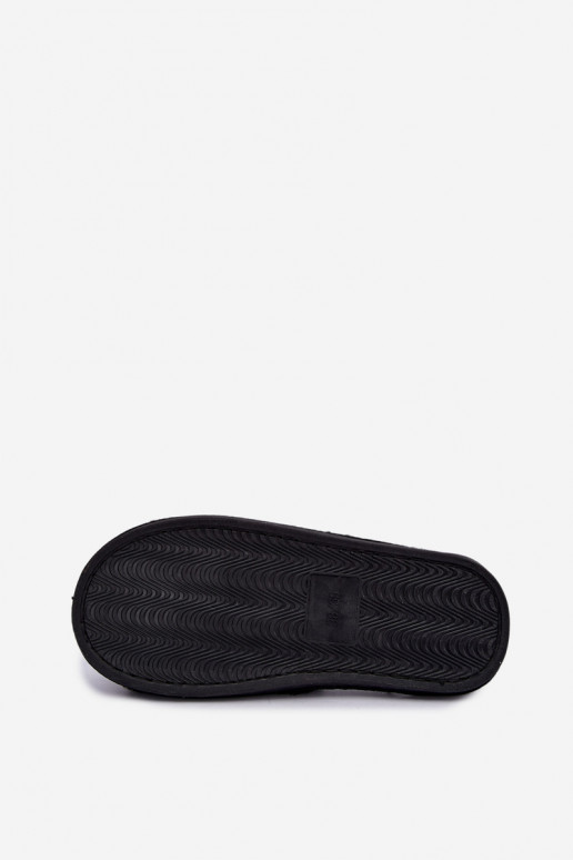 slippers with fur and bows in black Fiamelle