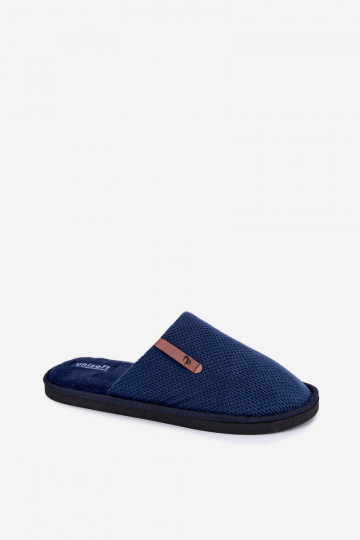 men's home slippers in dark blue Dervan