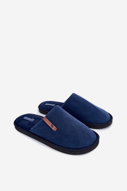 men's home slippers in dark blue Dervan