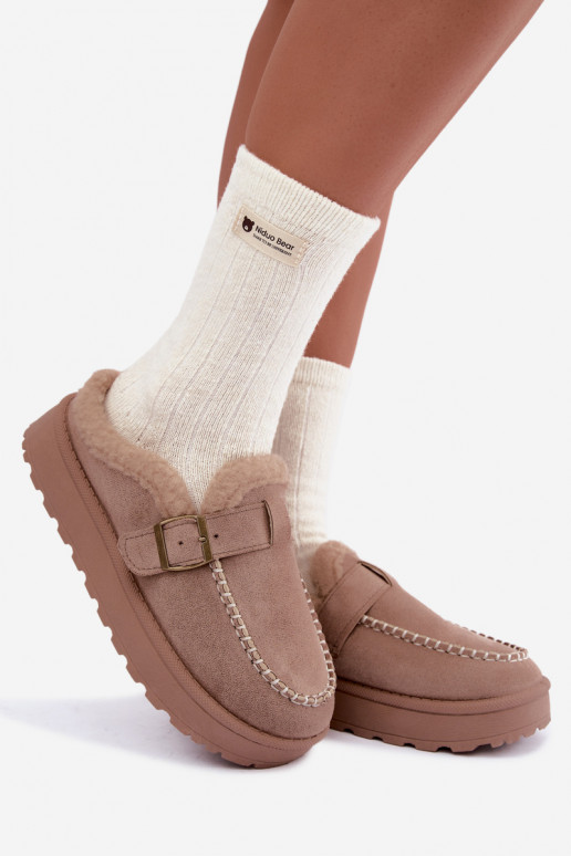 women's snow boots with buckles in sand Saldora