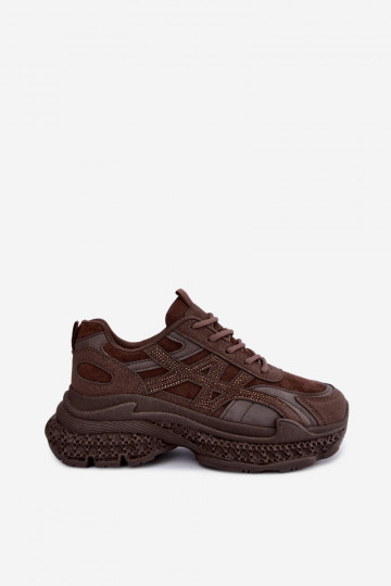 Sneakers with chocolate-colored decoration Amselle 2