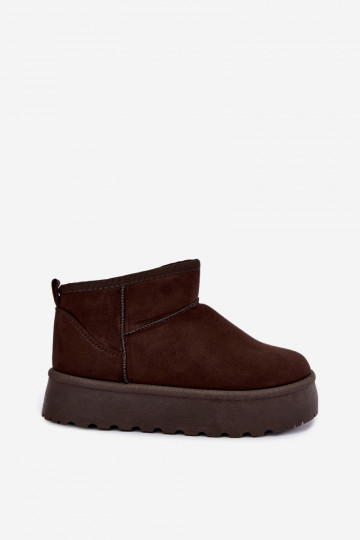 Faux suede snow boots with platform in dark brown color Corcoran 2