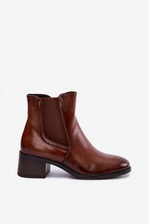 Stylish women's ankle boots in brown color Dalmora