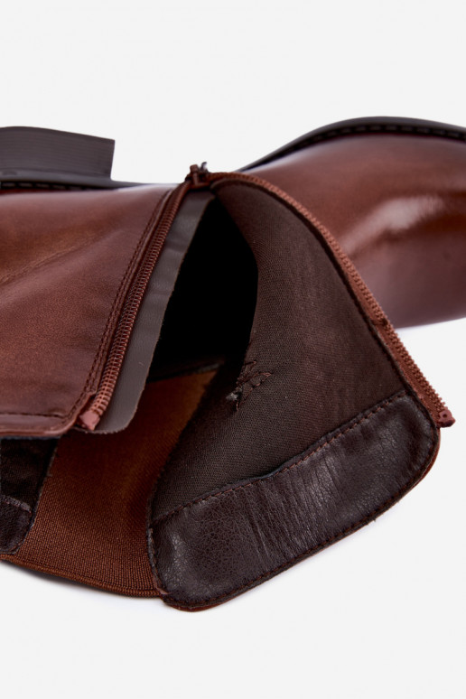 Stylish women's ankle boots in brown color Dalmora
