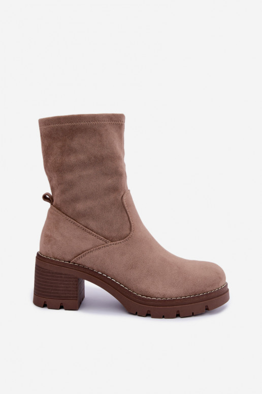 Women's ankle boots in sand color Meldrenelle
