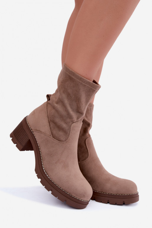 Women's ankle boots in sand color Meldrenelle
