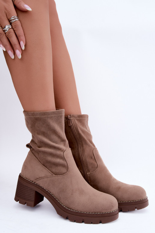 Women's ankle boots in sand color Meldrenelle