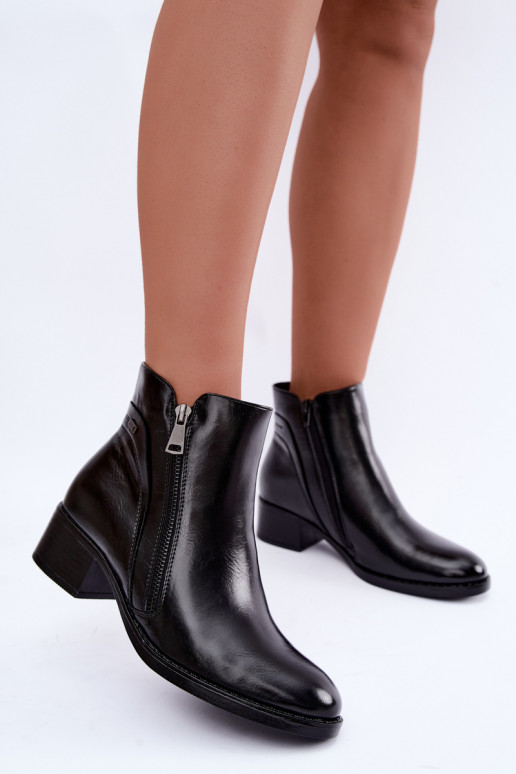 Warm black ankle boots Merseline