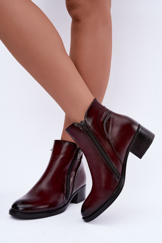 Warm burgundy ankle boots Merseline