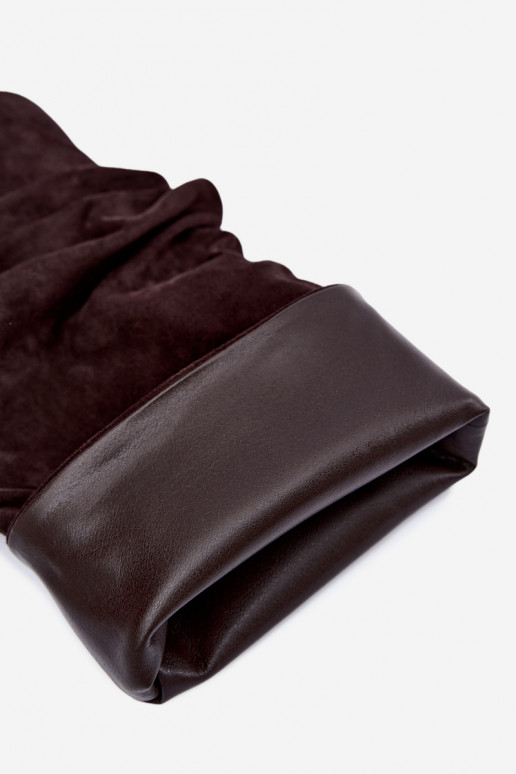 Chocolate slip-on knee-high boots with thin heels Balira
