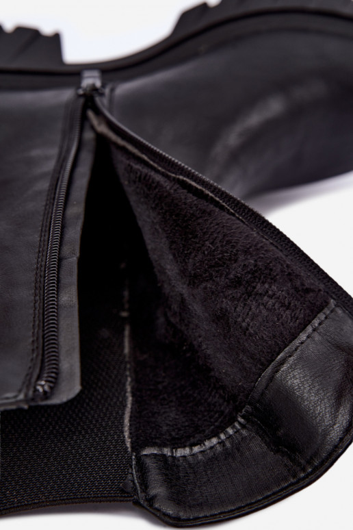 Warm stylish women's ankle boots in black
