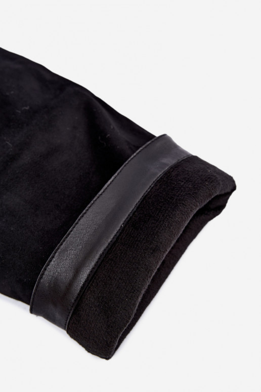 Warm knee-high boots with sewn-in choleika and heels in black Jorella