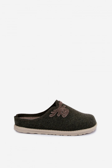 Women's slippers with deer Inblu CS000049 khaki 2