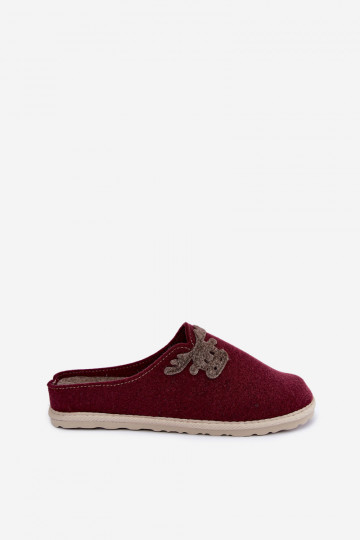 Women's slippers with deer Inblu CS000049 burgundy 2