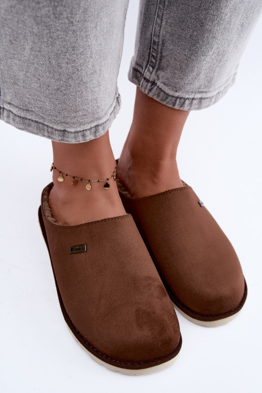Women's home slippers Inblu CS000034 dark brown