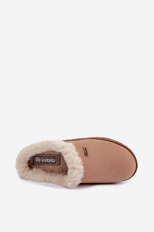 Women's home slippers with fur Inblu DR000004 brown