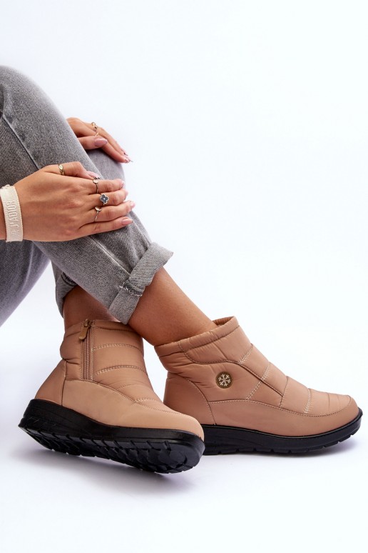 women's insulated snow boots in sand color Helis