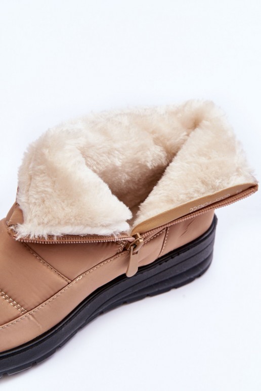 women's insulated snow boots in sand color Helis