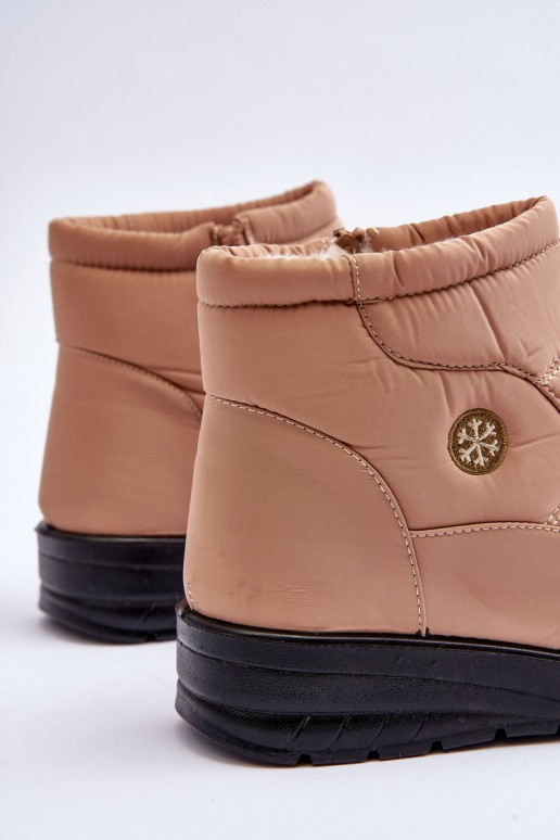 women's insulated snow boots in sand color Helis