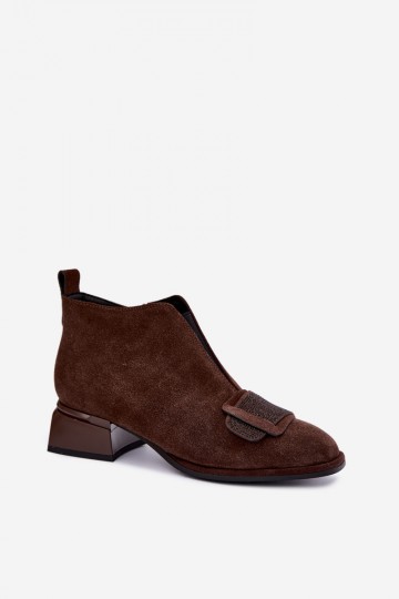 ocieplane buty z sztucznego zamszu Klocke Artiker 59C0106 w kolorze brązowym
