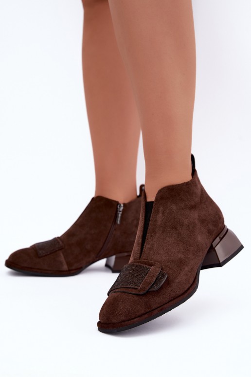 faux suede insulated boots Klocke Artiker 59C0106 in brown