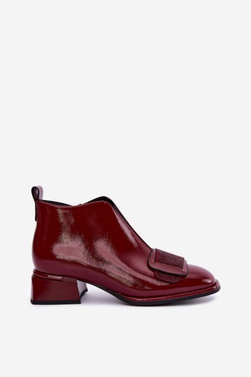 patent insulated ankle boots Klocke Artiker 59C0107 in burgundy 2