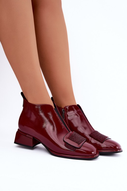 patent insulated ankle boots Klocke Artiker 59C0107 in burgundy