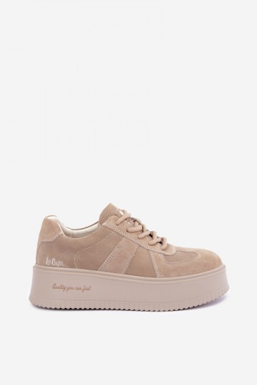 faux suede platform sneakers Lee Cooper LCJ-26-01-4643 in sand 2