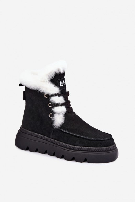 women's snow boots made of faux suede Lee Cooper LCJ-25-01-3737 in black