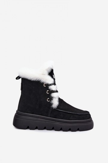 women's snow boots made of faux suede Lee Cooper LCJ-25-01-3737 in black 2