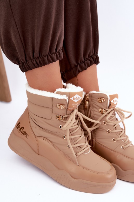 lace-up snow boots Lee Cooper LCJ-44-4565 in brown