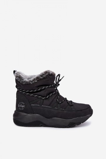 slip-on snow boots with stylish details Lee Cooper LCJ-24-03-3063 in black color 2