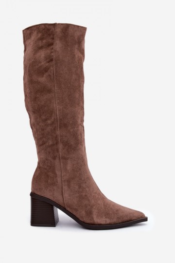 Warm knee-high boots in sand Isenna 2