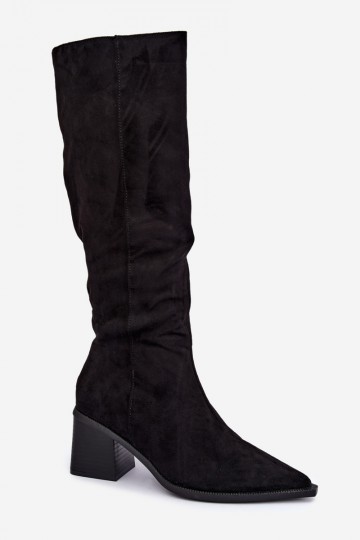 Warm knee-high boots in black Isenna