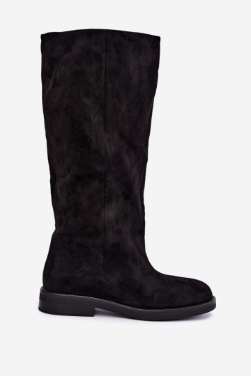 Knee-high boots with wide heels in black Jasmire 2