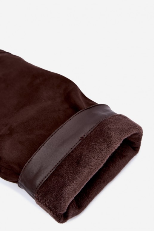 Warm knee-high boots with sewn-in choleika and heels in brown Jorella