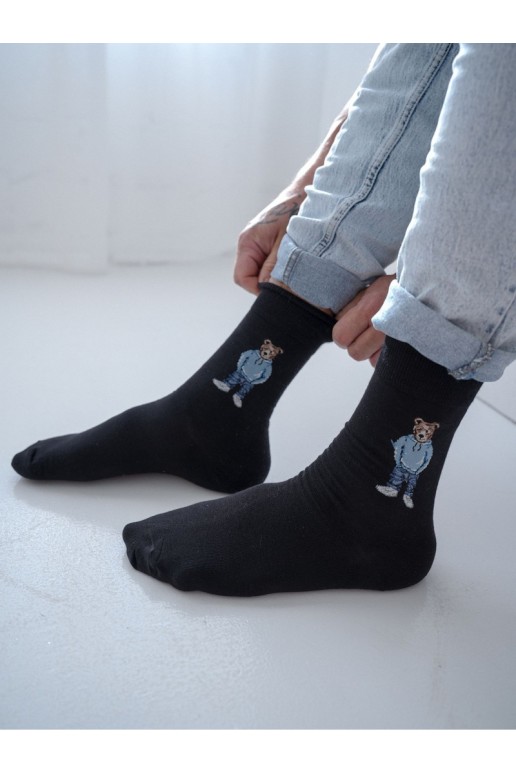 Black men's socks Meškiukai IN Bluzie