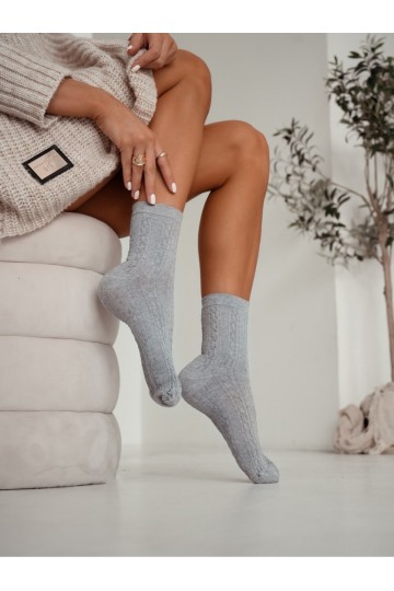 Women's socks with chain in gray