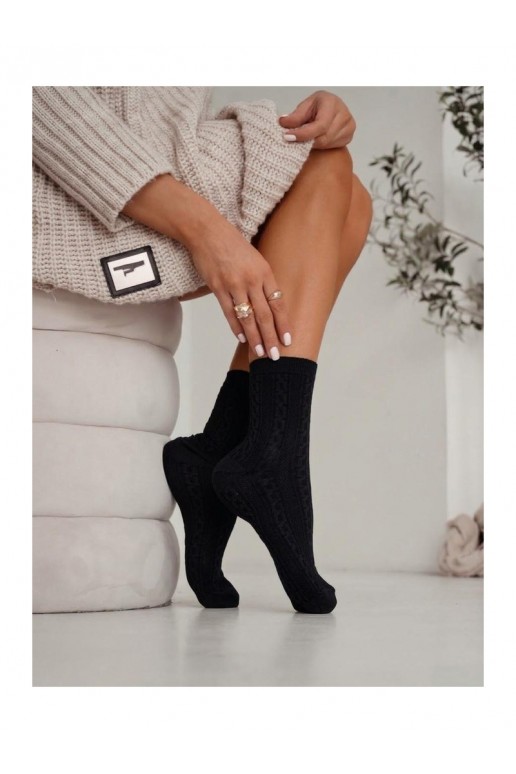 Women's socks with chain in black