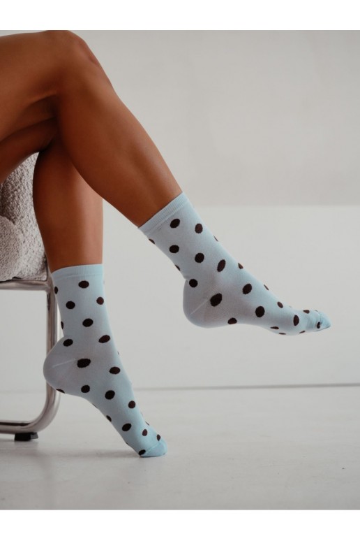 Women's socks with dots in blue