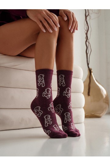 Burgundy women's socks Contury Misia