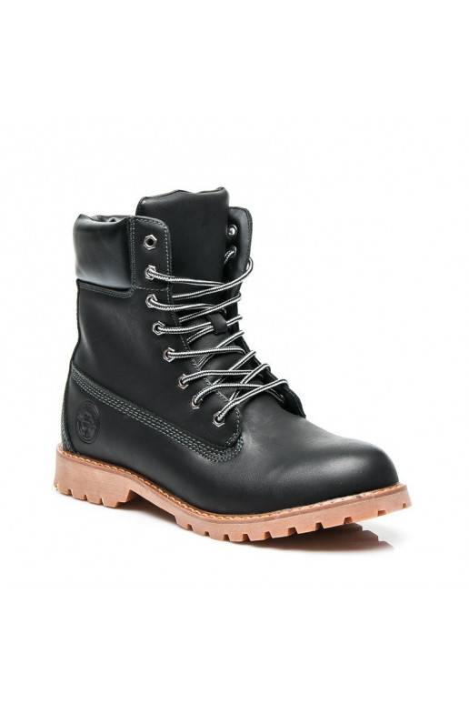 Stylish black ankle boots 0251B / S3-46P
