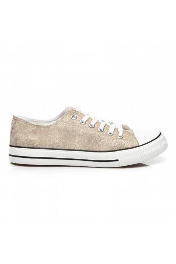 Sneakersy ozdobione brokatem Princess Gold BL42GO 2