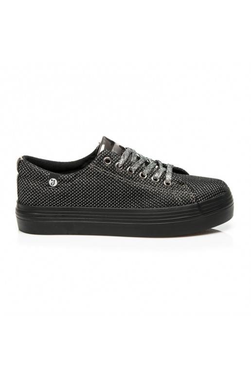 Exclusive shiny black and silver platform shoes AB-37S