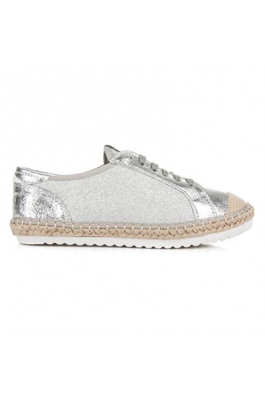 Tekstylne szare i srebrne espadryle HSYFA11S