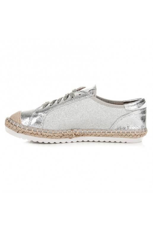 Tekstylne szare i srebrne espadryle HSYFA11S