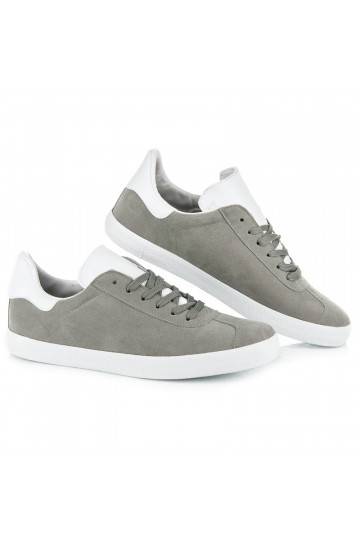 Męskie szare i białe buty casual 85-158G
