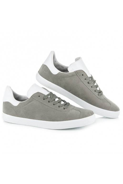 Men's gray and white casual shoes 85-158G